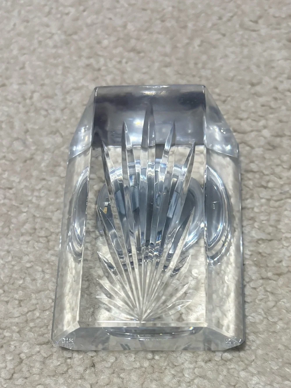 Waterford Clear Crystal Desk Clock with Gold Rim